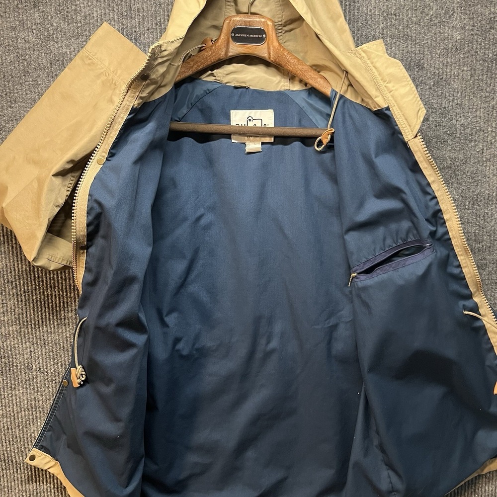 Vintage Woolrich Tan Lined Chore Jacket Hooded Size Large Made In USA - Picture 5 of 13